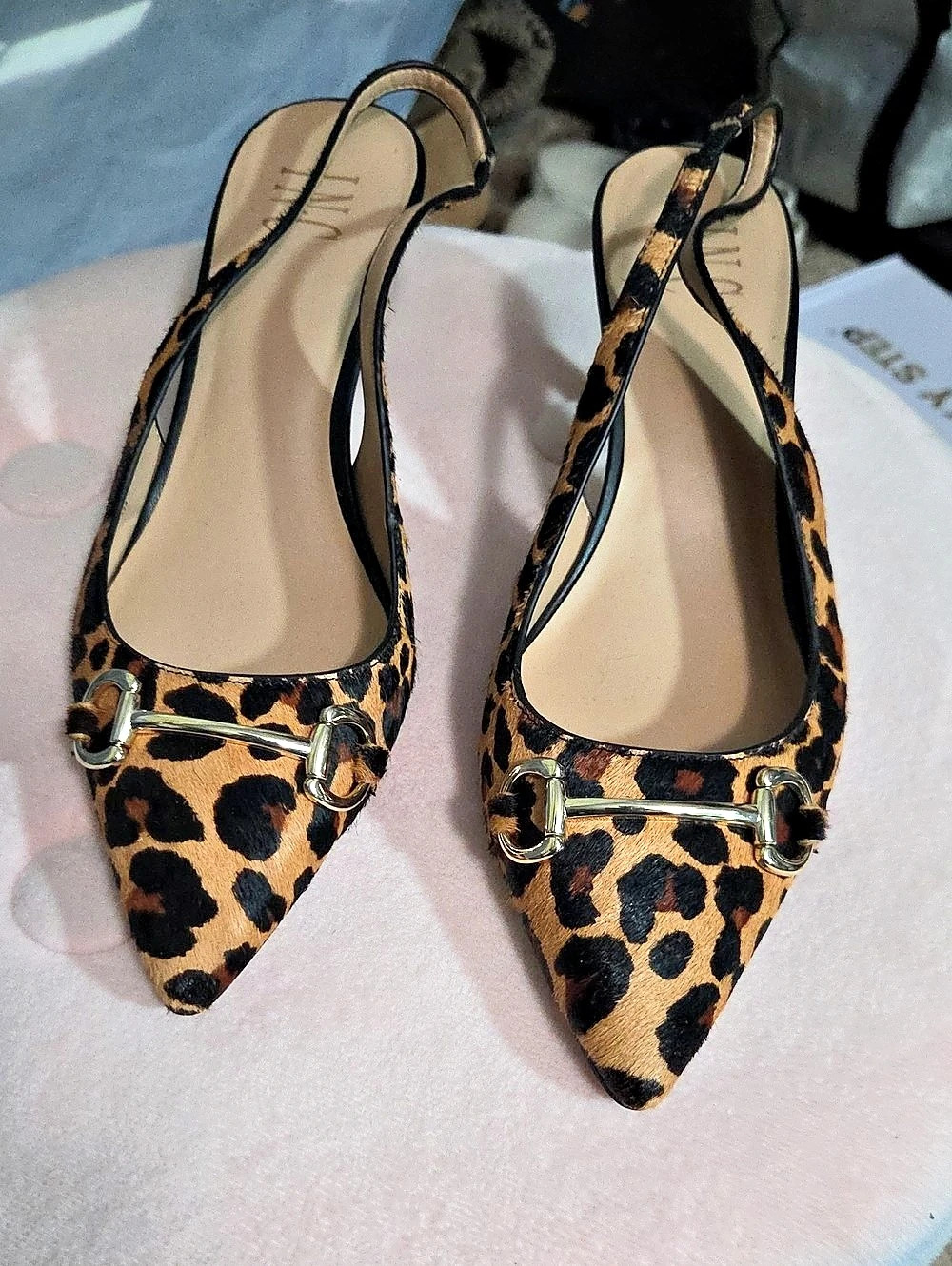 INC International Concepts Carynnhc Leopard Calf Hair Slingback Pumps US 10M